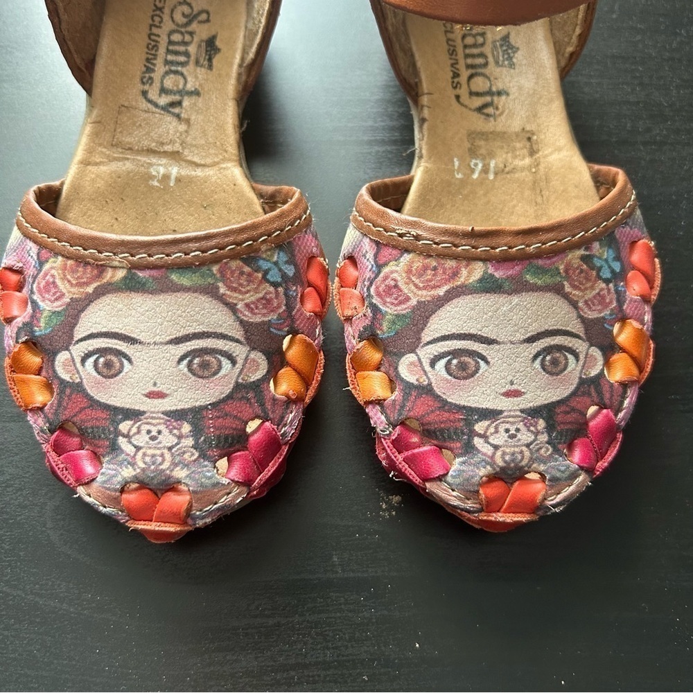 Toddler Girls Little Frida's Leather Huaraches Mexican Sandals - Picture 2 of 5